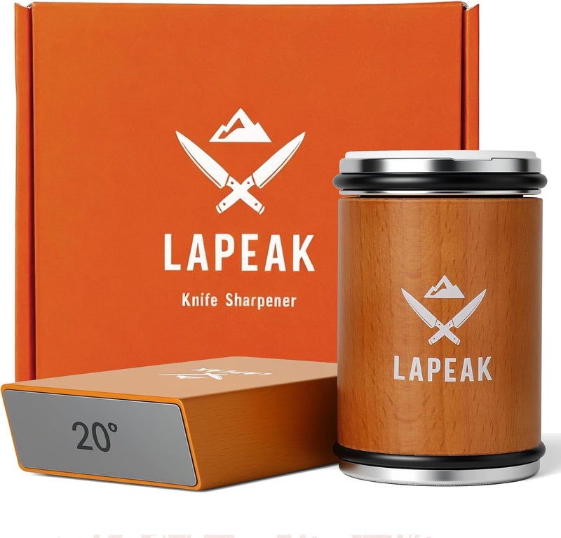 Lapeak طقم شarpener سكين دوار، أداة شarpener سكين، شarpener سكين مع الماس والسيراميك للفولاذ من أي صلابة، شarpener سكاكين المطبخ، في الهواء الطلق والأدوات بزاوية مغناطيسية 15° و 20°. - Image 1